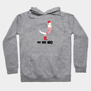 Cute christmas Seagull - ho ho ho - stripy jumper and rubber wellies with santa's hat Hoodie